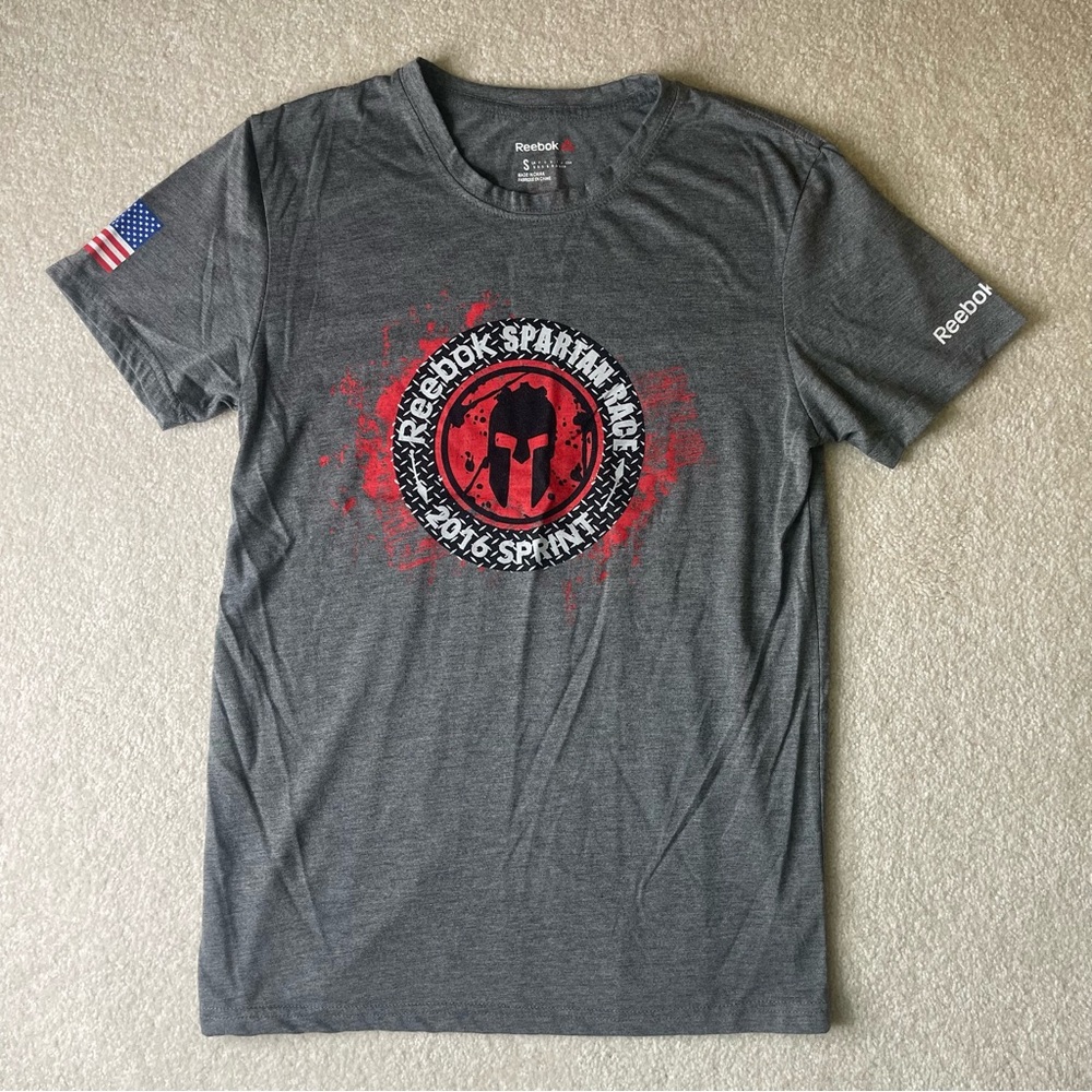 Reebok Spartan Race 2016 Finisher Unisex Tee - small gray and red